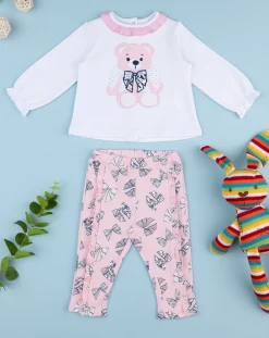 Prenatal Abiti Completi E Tutine-Completo Bimba Rosa "Farfalle”