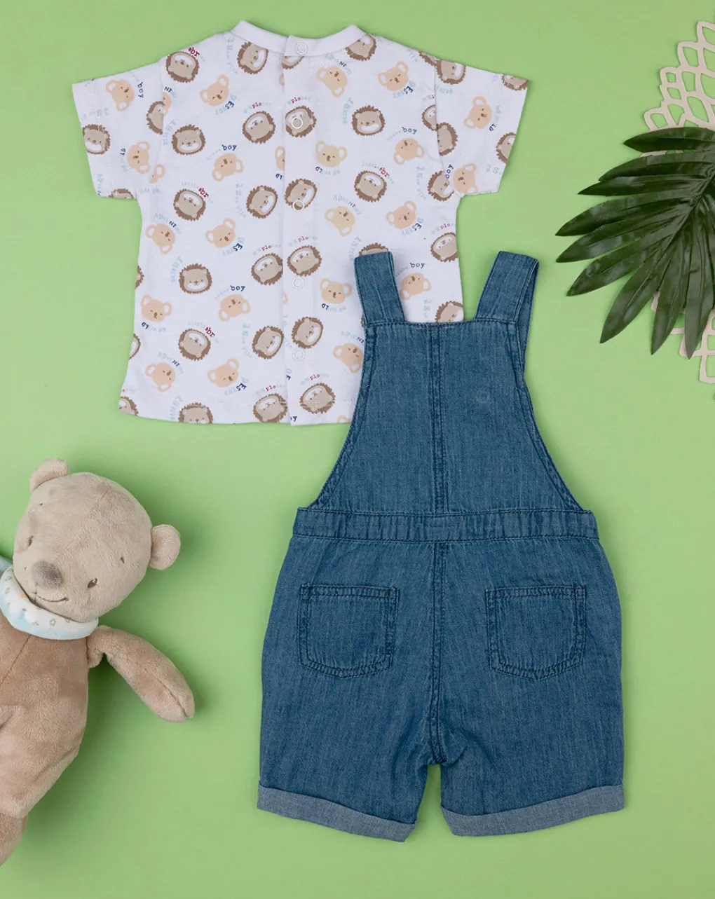 Prenatal Abiti Completi E Tutine-Completo Chambray Bimbo Salopette "Leone”