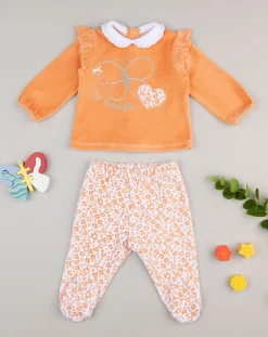 Prenatal Abiti Completi E Tutine-Completo Ciniglia Bimba Panna/Orange