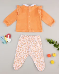 Prenatal Abiti Completi E Tutine-Completo Ciniglia Bimba Panna/Orange