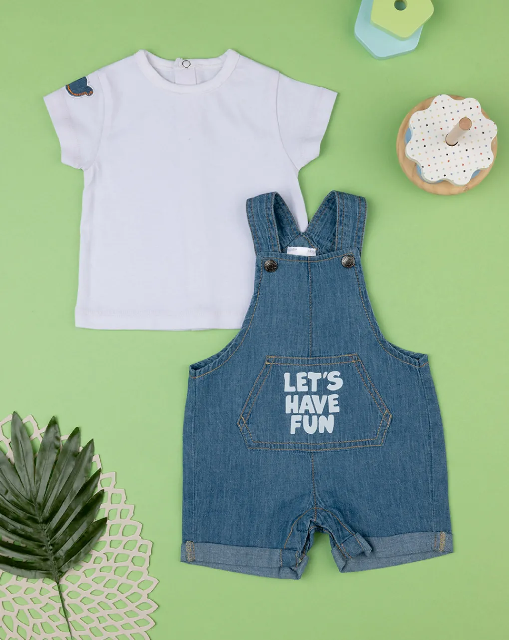 Prenatal Abiti Completi E Tutine-Completo Denim Bimbo Salopette