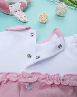 Prenatal Abiti Completi E Tutine-Completo Due Pezzi Neonata Floreale Bianco E Rosa
