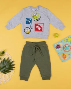 Prenatal Completi-Completo Jogging Bimbo Grigio/Verde