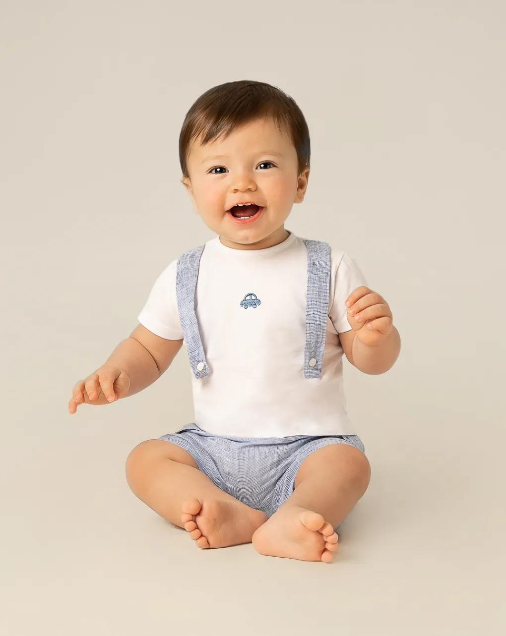 Prenatal Abiti Completi E Tutine-Completo Per Neonato T-Shirt E Short In Lino