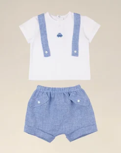 Prenatal Abiti Completi E Tutine-Completo Per Neonato T-Shirt E Short In Lino