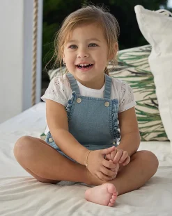 Prenatal Vestiti E Completi-Completo Salopette E T-Shirt Bimba
