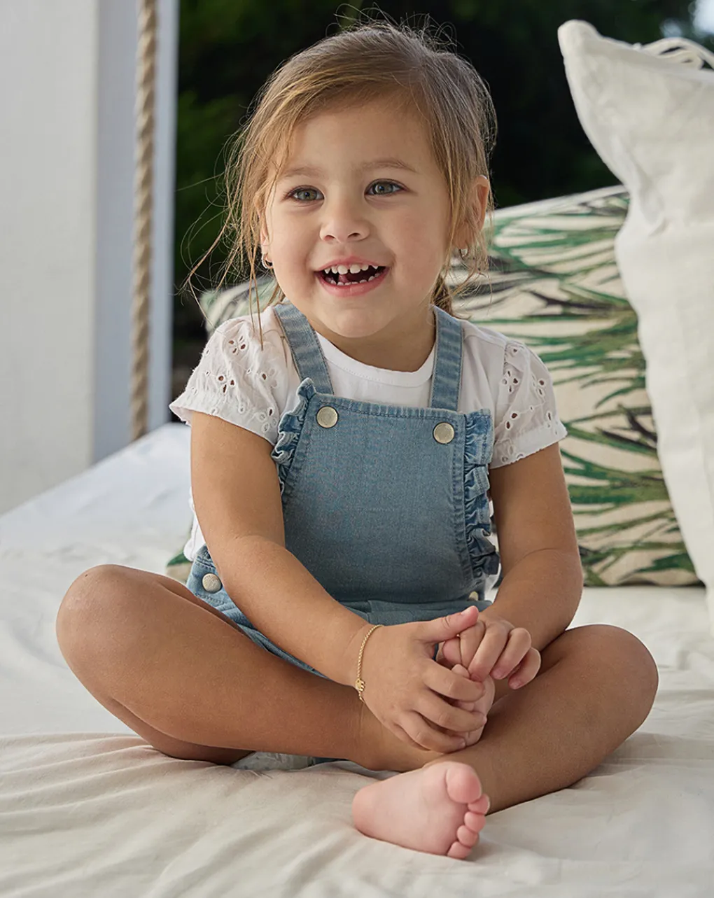 Prenatal Vestiti E Completi-Completo Salopette E T-Shirt Bimba