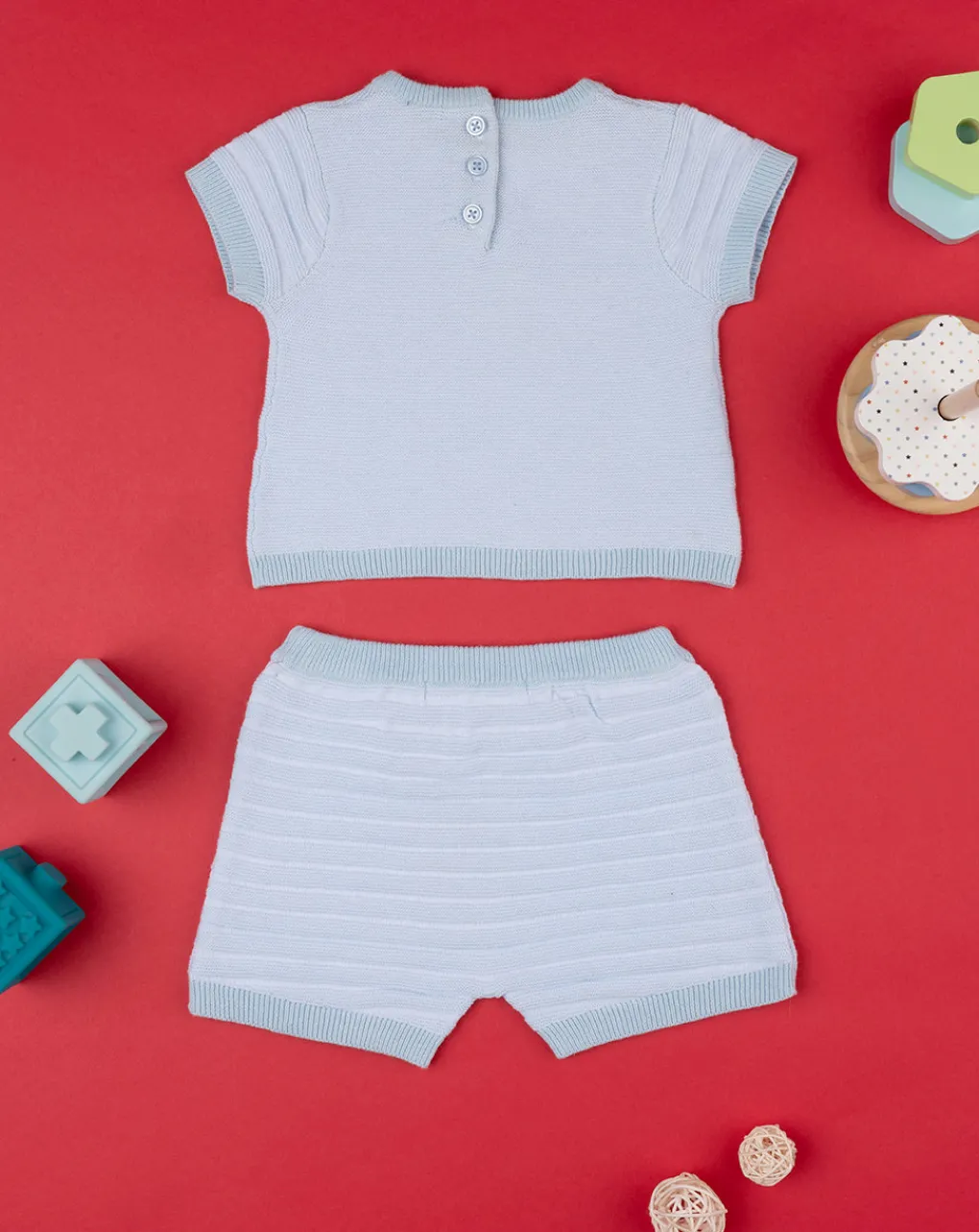 Prenatal Abiti Completi E Tutine-Completo Tricot Bimbo Azzurro