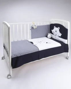 Prenatal Lenzuola E Trapunte-Completo Universale Lettino 4 Pz Unisex Con Vichy
