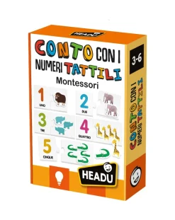 Headu Giochi Didattici-Conto Con I Numeri Tattili Montessori. Tocca E Scopri I Numeri E Le Quantita! 3/6 Anni -