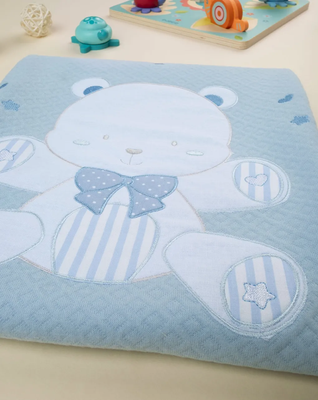 Prenatal Lenzuola E Trapunte-Coperta Culla Estiva Boy "Orsetto”