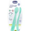 Chicco Piatti E Posate-Cucchiaio Morbido Silicone 6M+ Azzurro (2Pz)