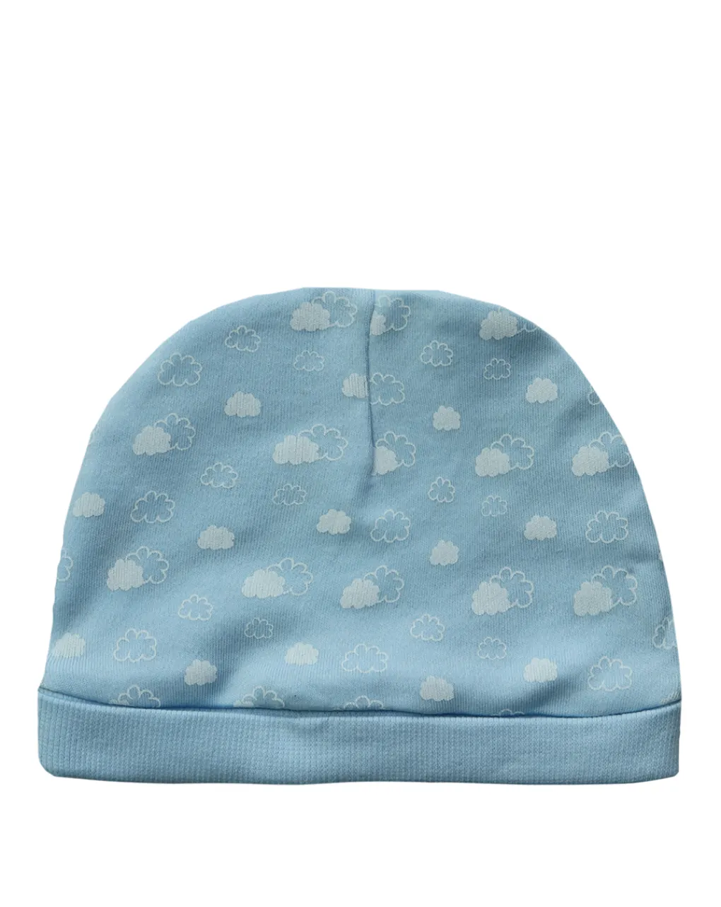 Prenatal Cappellini Cuffiette E Muffole-Cuculo In Interlock Con Nuvolette