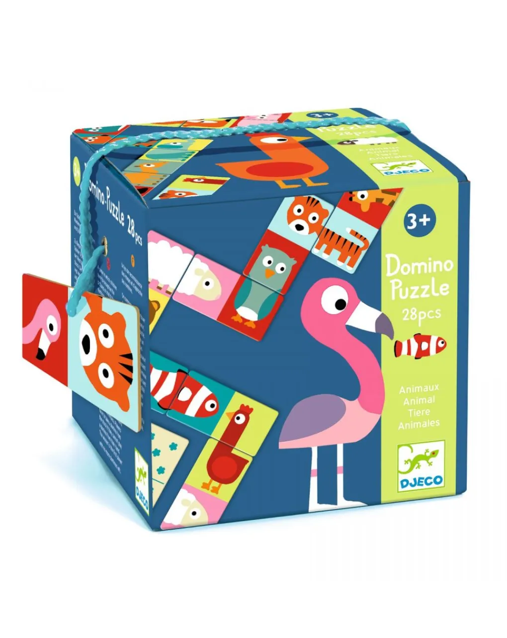 Djeco Giochi Didattici-Domino Animo-Puzzle 28 Carte -