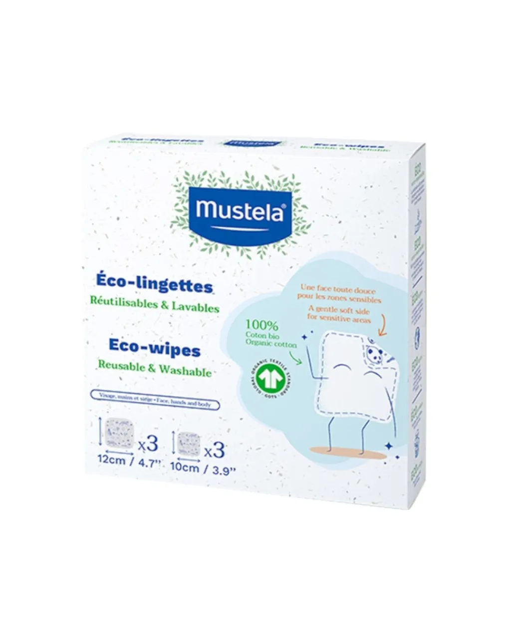 Mustela Salviettine E Traversine-Eco-Salviette Riutilizzabili Bio 6Pz -