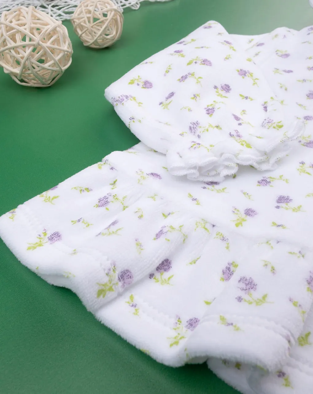 Prenatal Cardigan-Felpa Bimba "Fiorellini Lilla”
