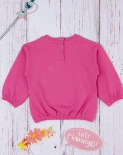 Prenatal Maglioni E Cardigan-Felpa Bimba French Terry "Gattina” Rosa