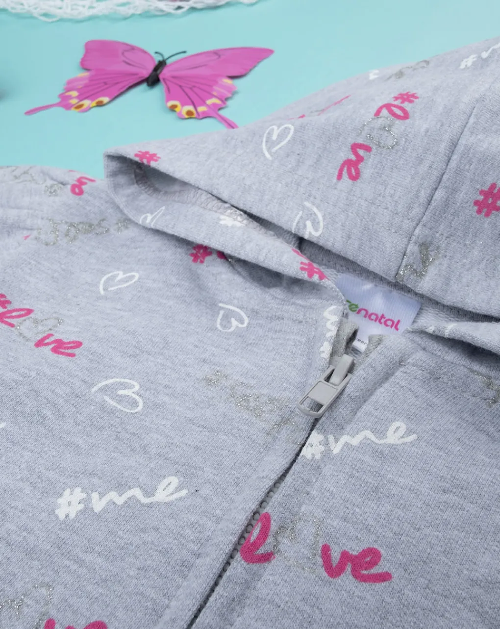 Prenatal Felpe E Maglioni-Felpa Bimba Grigia "Love”