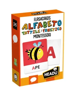 Headu Giochi Didattici-Flashcards Alfabeto Tattile E Fonetico Montessori. Leggi Tocca E Ascolta 2/5 Anni -