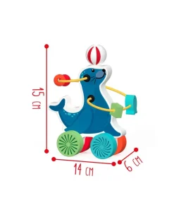 Wood'N'Play Giochi Primi Mesi-Foca Attivita’ Con Ruote - Wood 'N’ Play