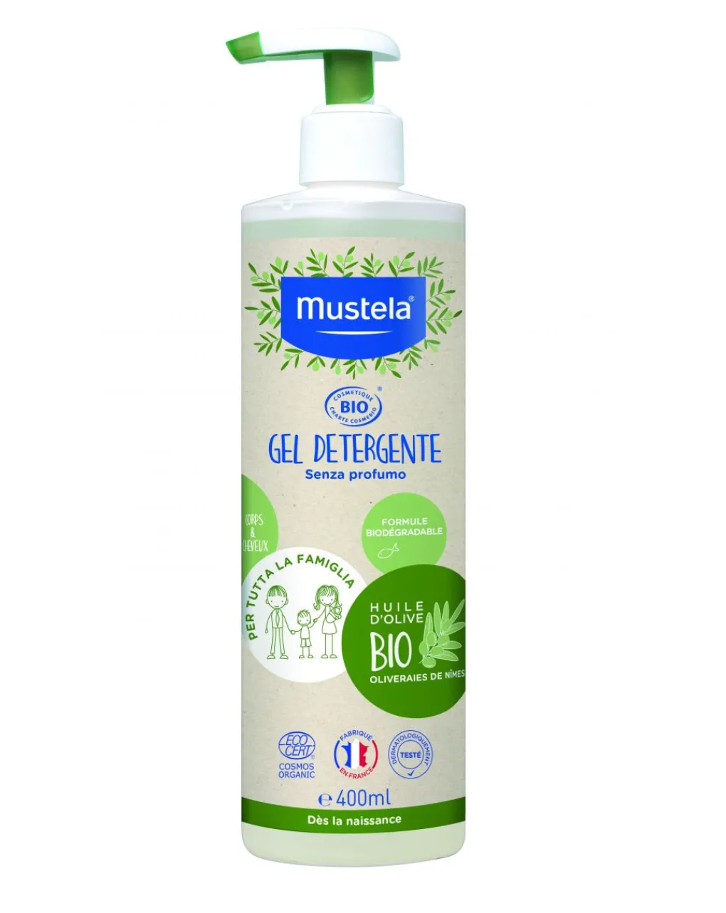 Mustela Saponi E Bagnoschiuma-Gel Detergente 400Ml Bio -