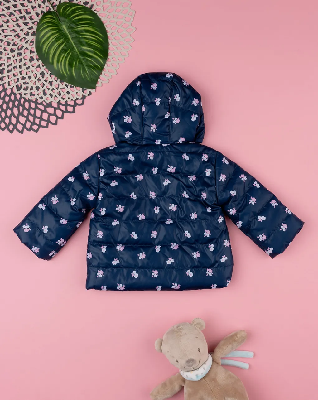 Prenatal Giubbini E Piumini-Giacca Leggera Bimba Blu "Fiori”
