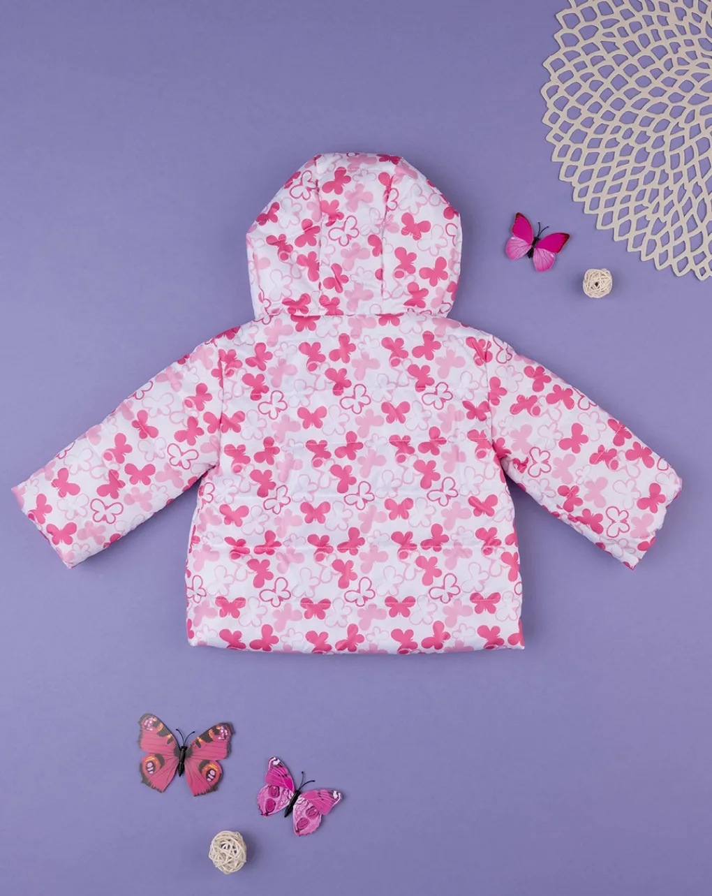 Prenatal Giubbini E Piumini-Giacca Leggera Bimba "Fiori Rosa”