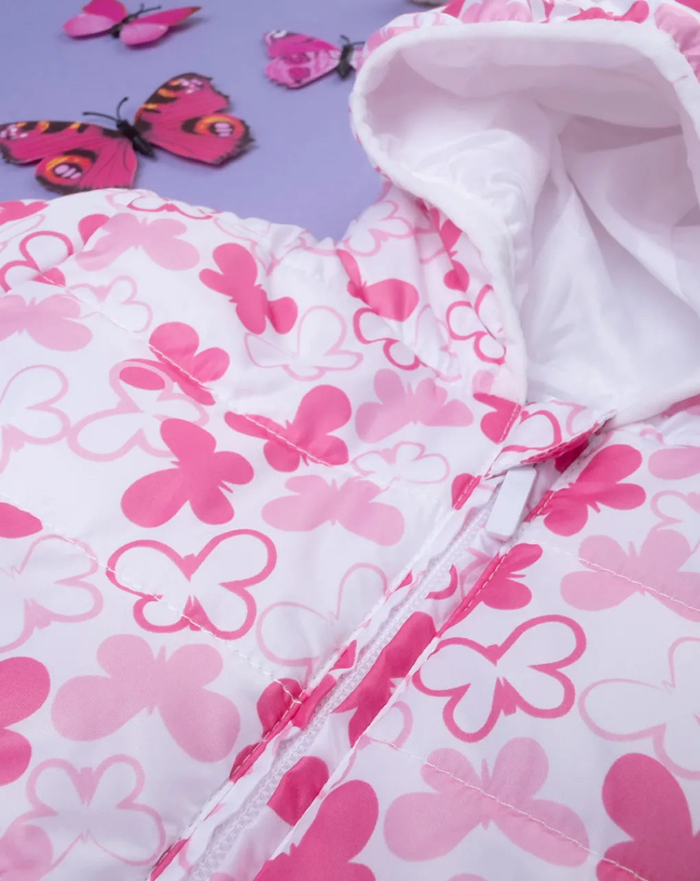 Prenatal Giubbini E Piumini-Giacca Leggera Bimba "Fiori Rosa”