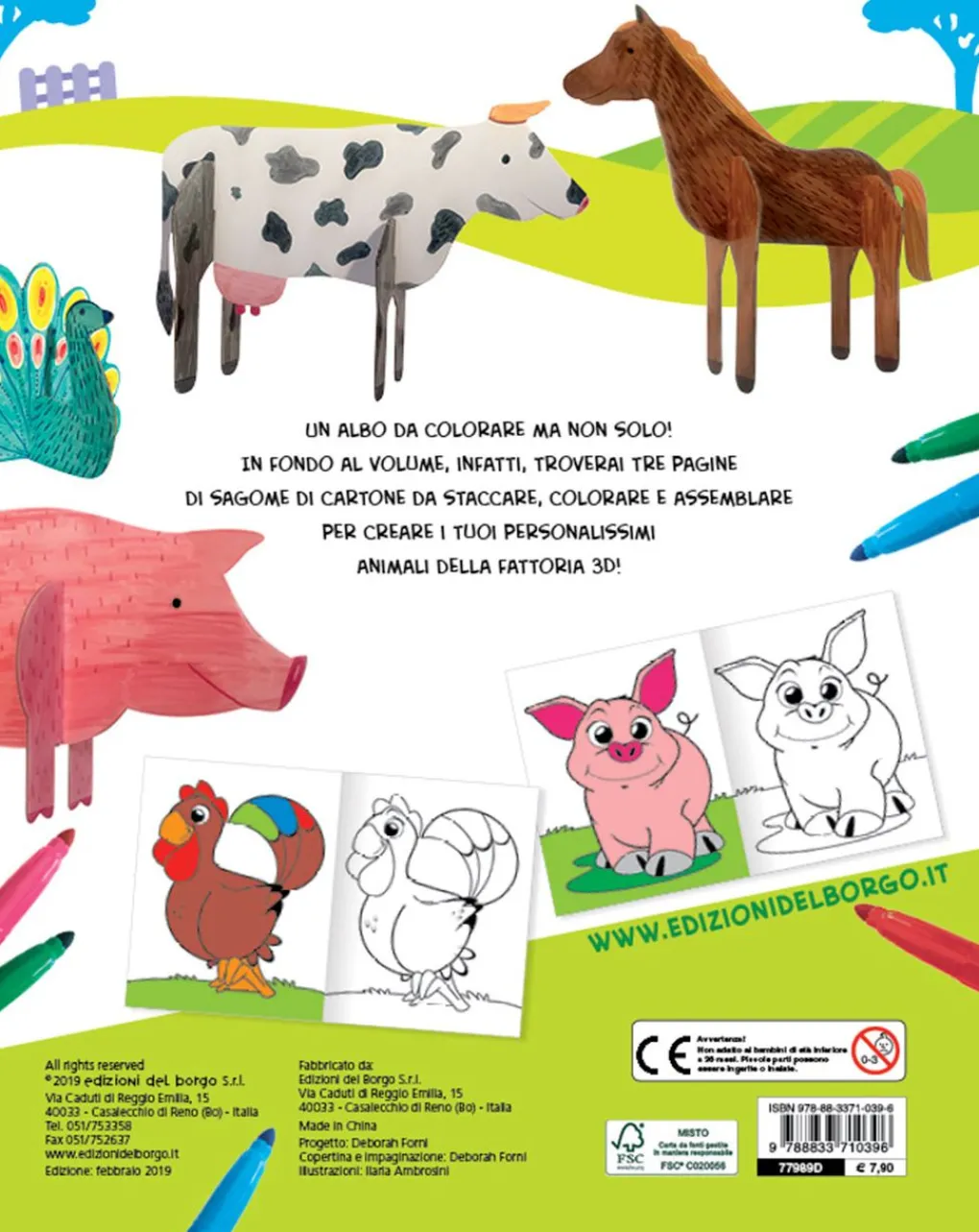 Giunti Libri E Audiolibri Per Bambini-- Colorare In 3D - Fattoria