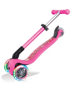 Globber Tricicli Biciclette Monopattini E Accessori-- Junior Foldable Fantasy Light - Pink Flowers