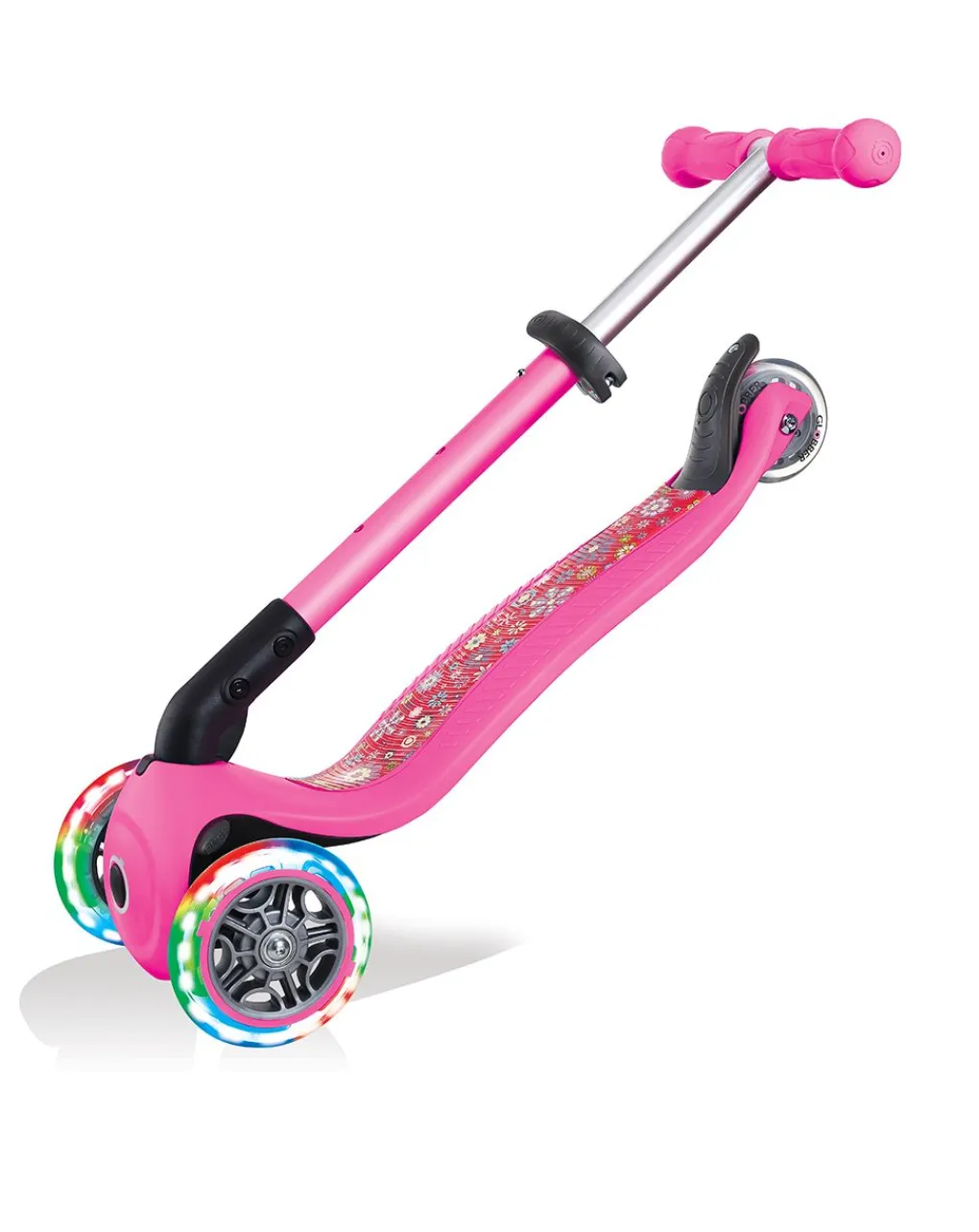 Globber Tricicli Biciclette Monopattini E Accessori-- Junior Foldable Fantasy Light - Pink Flowers