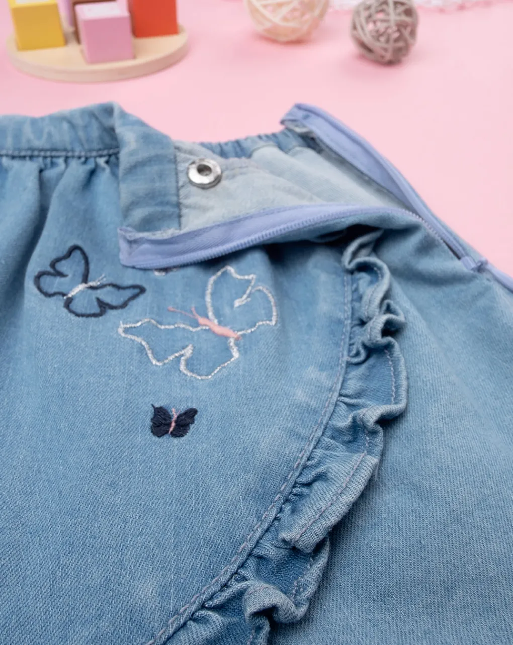 Prenatal Leggings E Gonne-Gonna Bambina Demin Soft Blue