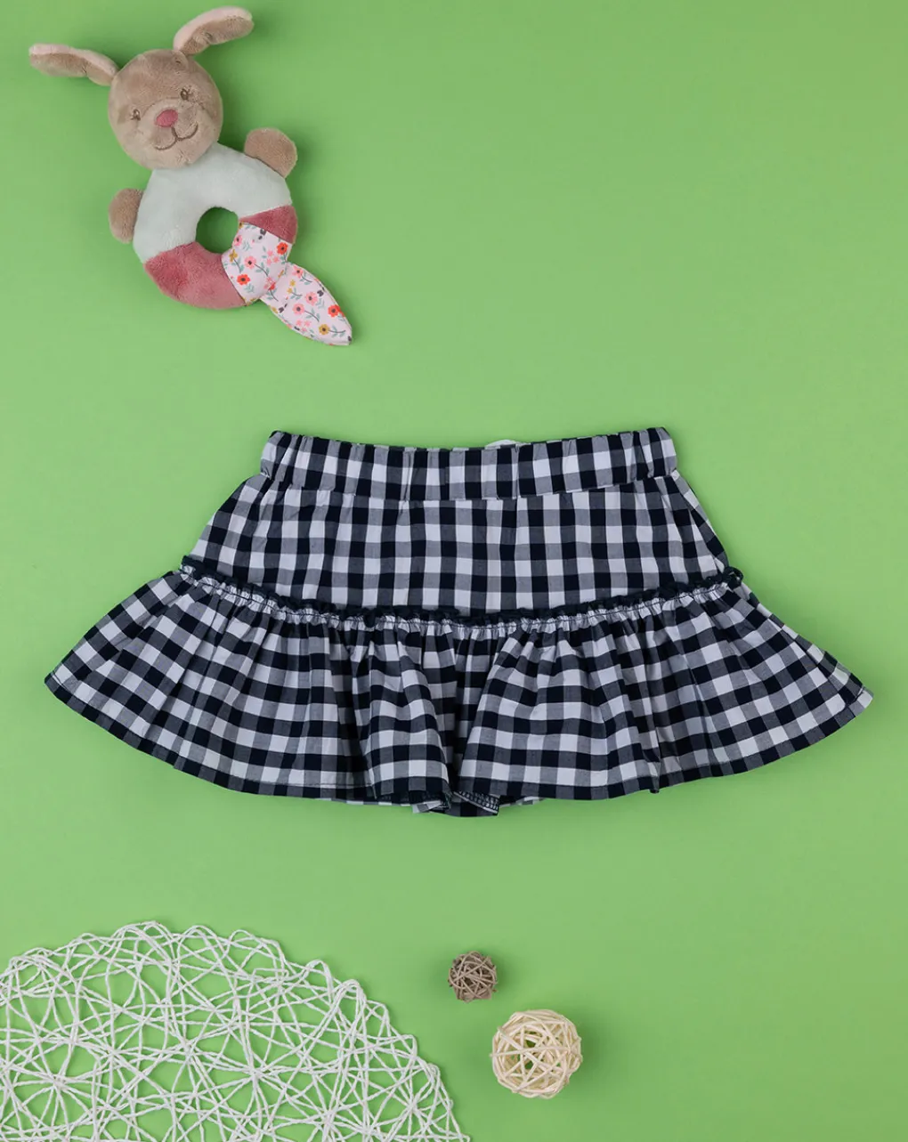 Prenatal Leggings E Gonne-Gonna Bimba Vichy Bianco/Nero