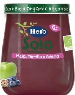 Hero Omogeneizzati Frutta-Solo Omogeneizzato Merenda Mirtillo - Avena 120Gr