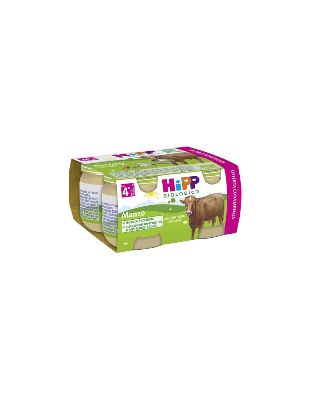 Mellin Omogeneizzati Carne-Hipp - Omogeneizzato Manzo 4X80G