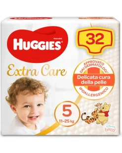 Huggies Taglia 5-Pannolini Extra Care Grande Tg. 5 (11-25 Kg) - 32 Pezzi