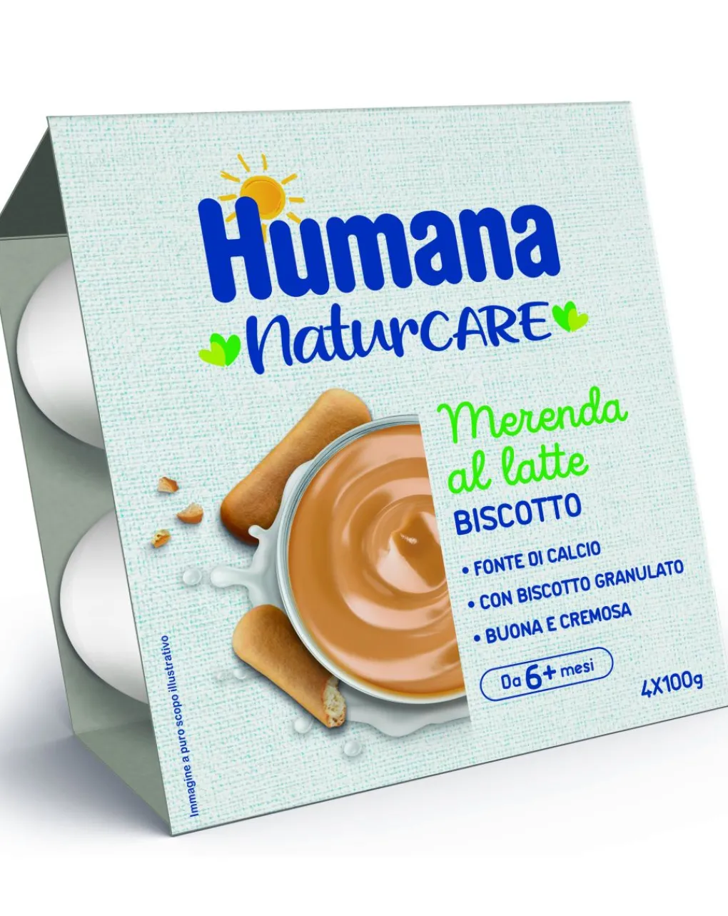 Humana Merende Al Latte E Yogurt-Merenda Latte Biscotto 4X100Gr