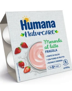 Plasmon Merende Al Latte E Yogurt-Humana Merenda Latte Fragola 4X100Gr