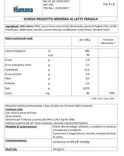Plasmon Merende Al Latte E Yogurt-Humana Merenda Latte Fragola 4X100Gr