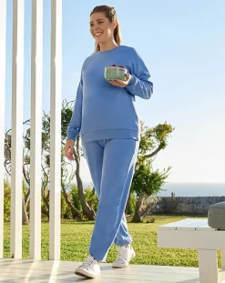 Prenatal Pantaloni Gonne E Leggings-Jogger Premaman In Felpa Blu