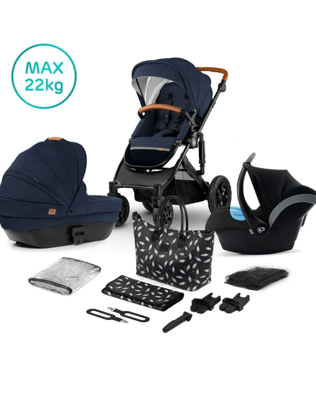 Kinderkraft Trio E Duo-Trio Prime Navy Con Mommy Bag