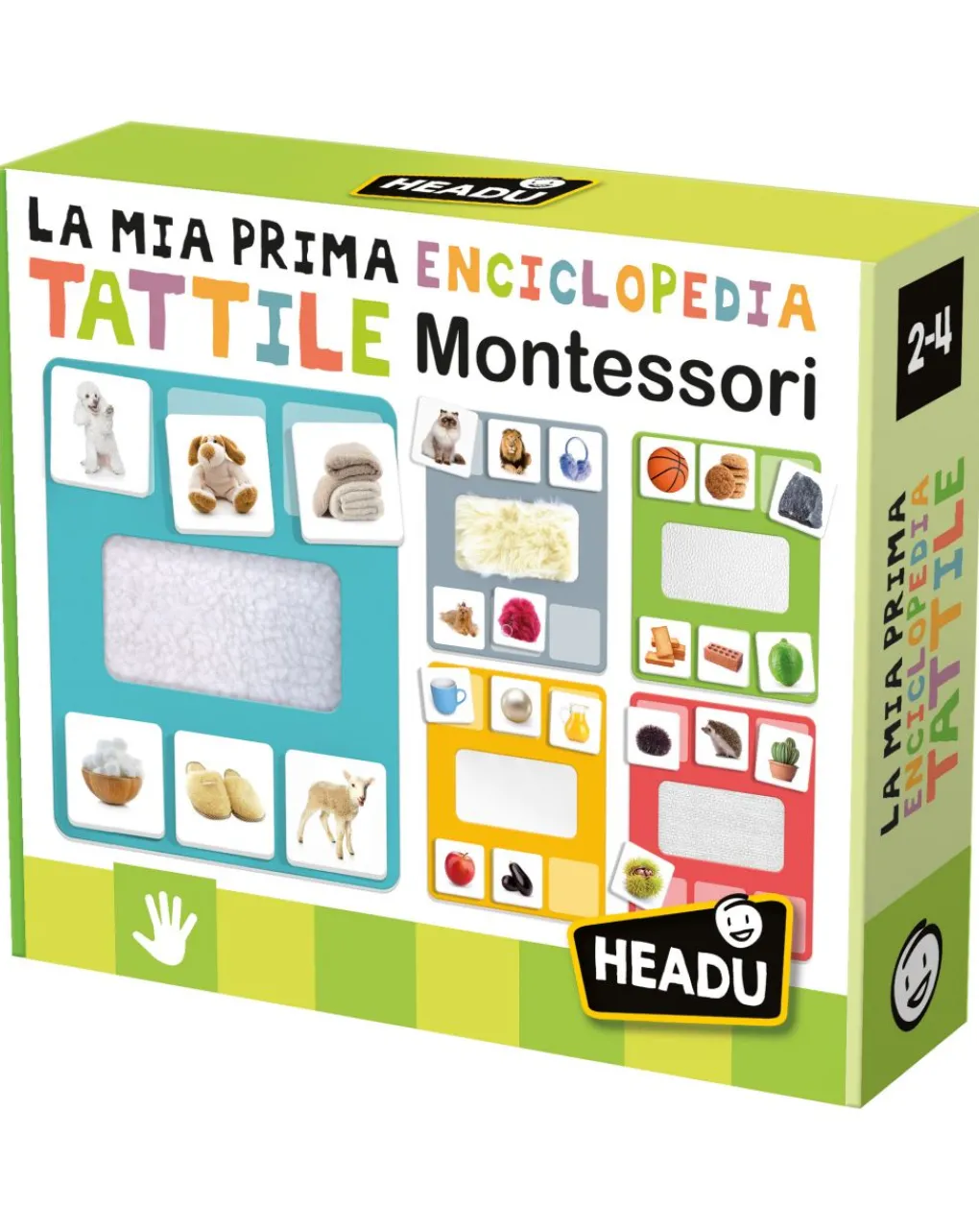 Headu Giochi Didattici-La Mia Prima Enciclopedia Tattile Montessori. Gioca E Scopri Con Le Speciali Tessere 2/4 Anni -