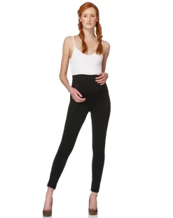 Prenatal Pantaloni Gonne E Leggings-Leggings Nero In Punto Milano Con Nervatura Centrale