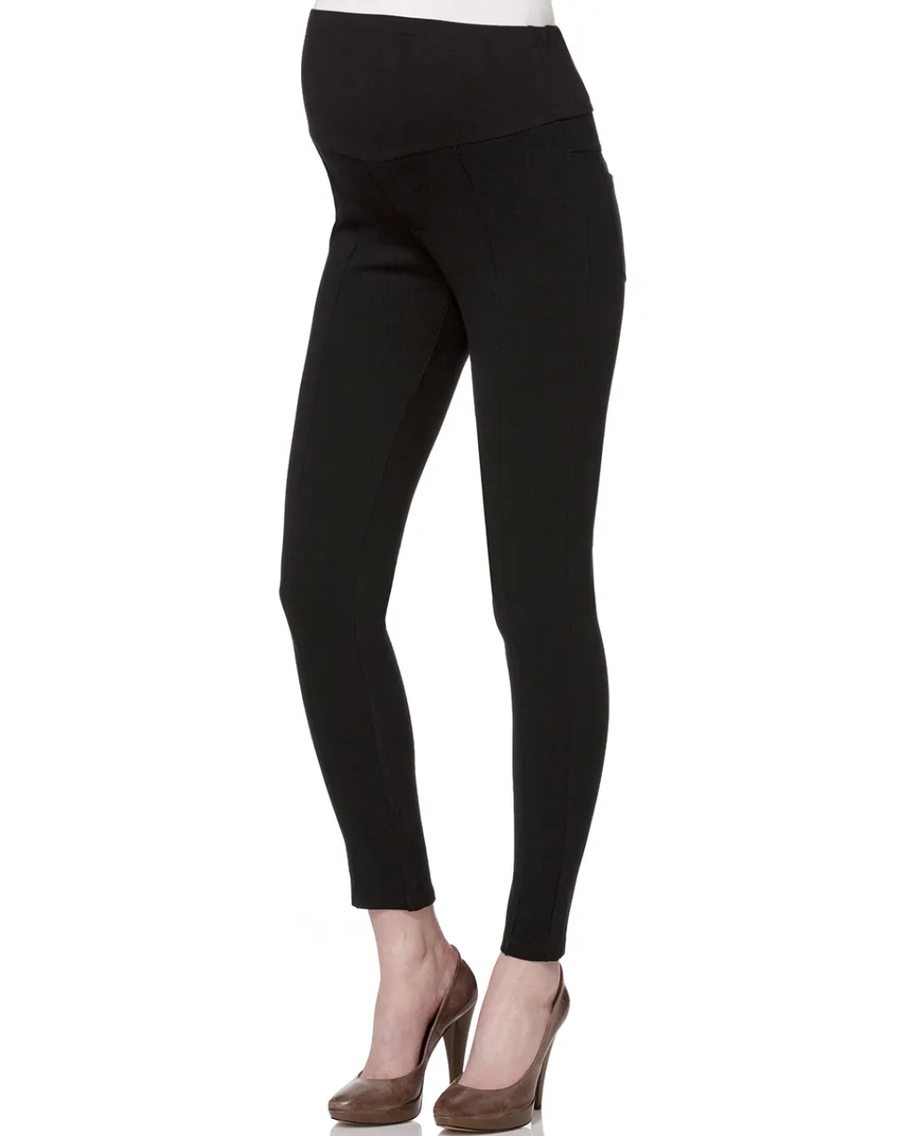 Prenatal Pantaloni Gonne E Leggings-Leggings Nero In Punto Milano Con Nervatura Centrale