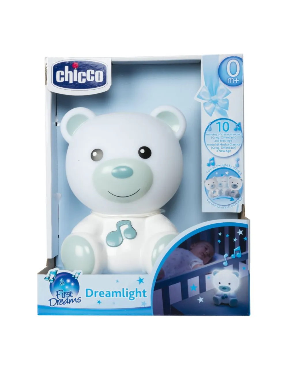 Chicco Giochi Primi Mesi-Luce Notturna Orsetto Dreamlight Azzurro -