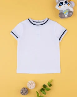 Prenatal Magliette Camicie E Body-Maglia Bianca Maniche Corte Basica Bimbo