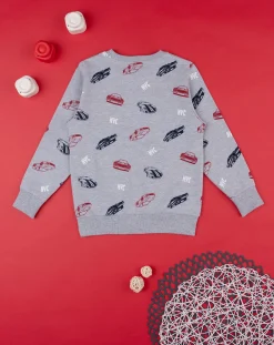 Prenatal Maglioni E Cardigan-Maglia In Felpa Garzata Bimbo Grigia "Auto”