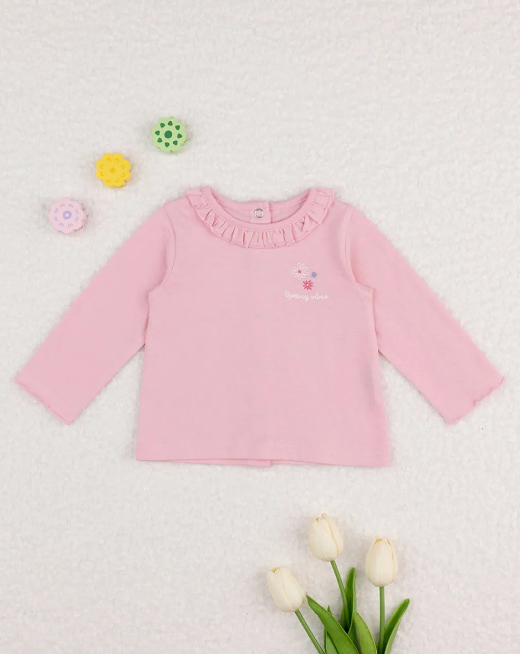Prenatal Magliette-Maglia Jersey Bimba Rosa