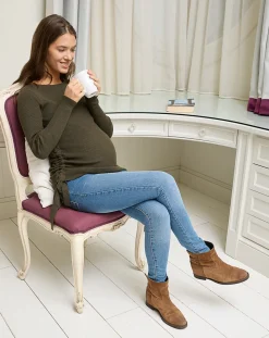 Prenatal Maglieria Premaman-Maglioncino Premaman A Costine Verde Militare