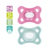 Mam Succhietti-2 Pz Succhietti Comfort 2-6M Silicone Rosa/Azzurro